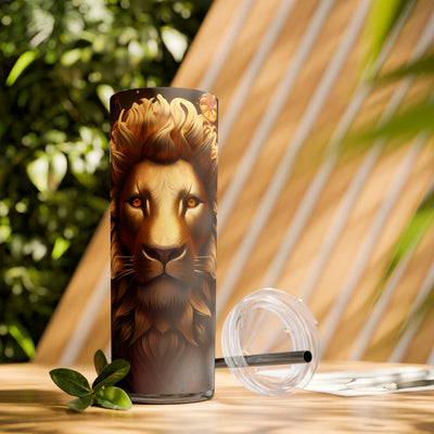 Skinny Tumbler with Straw, 20oz Zodiac Leo-2