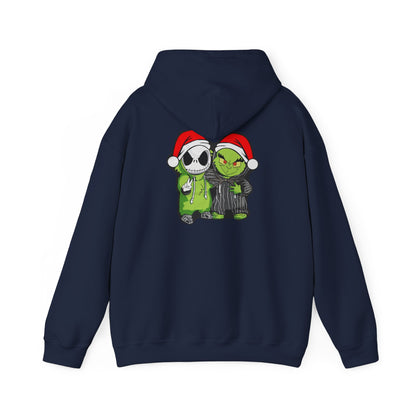 Christmas Jack & Grinch Hoodie — Cute Holiday Skeleton and Grinch Sweatshirt