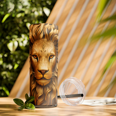 Skinny Tumbler with Straw, 20oz Zodiac Leo