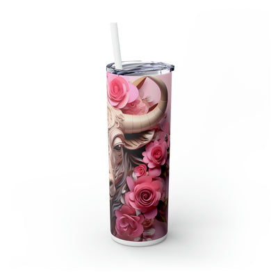 Skinny Tumbler with Straw, 20oz Zodiac Taurus