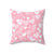 Spun Polyester Square Pillow with light pink hearts