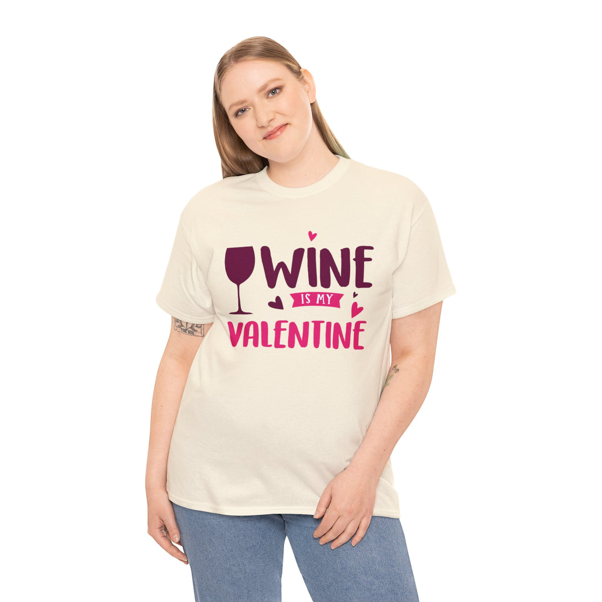 Heavy Cotton Tee Wine is my Valentine