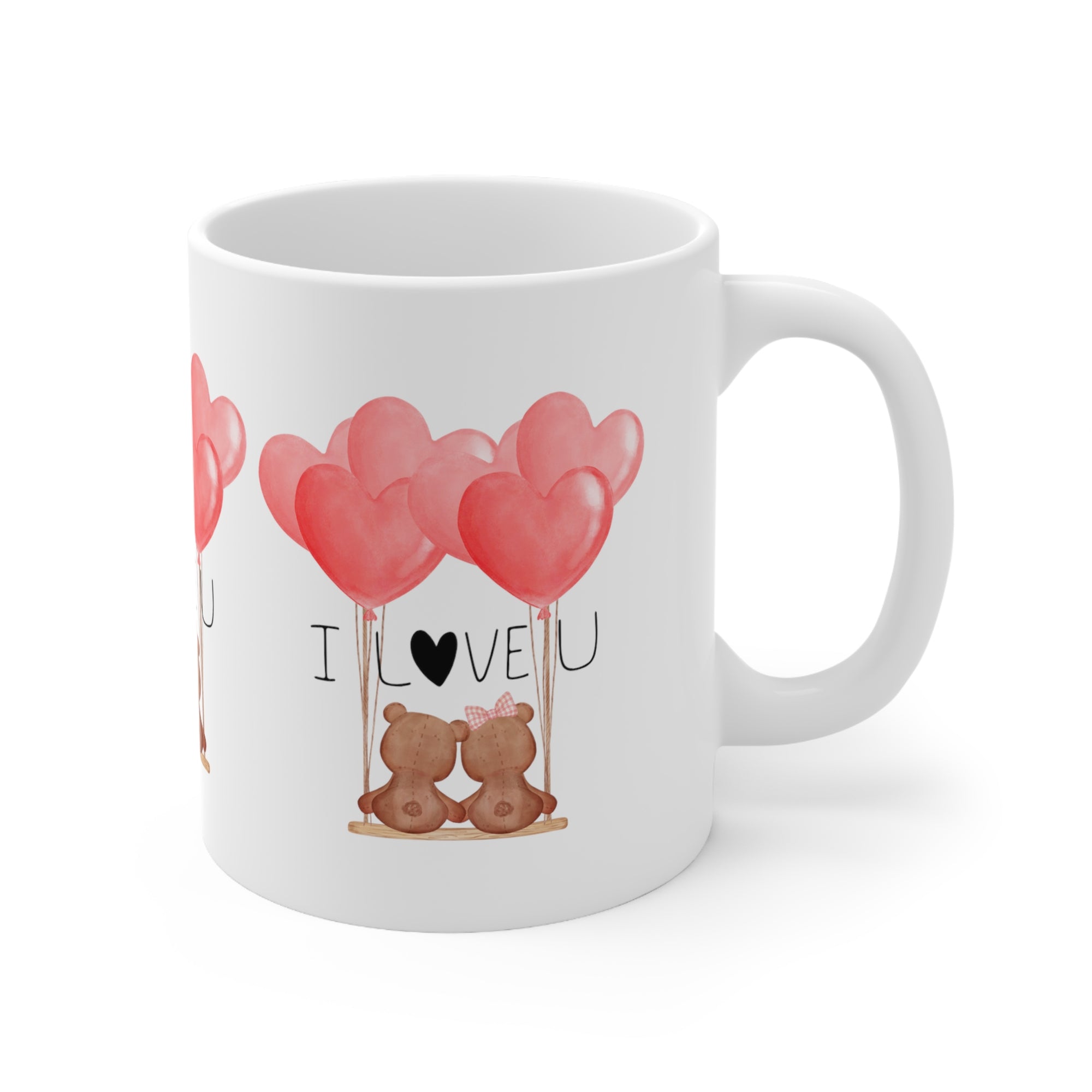 Ceramic Mug 11oz I love you bear couple!