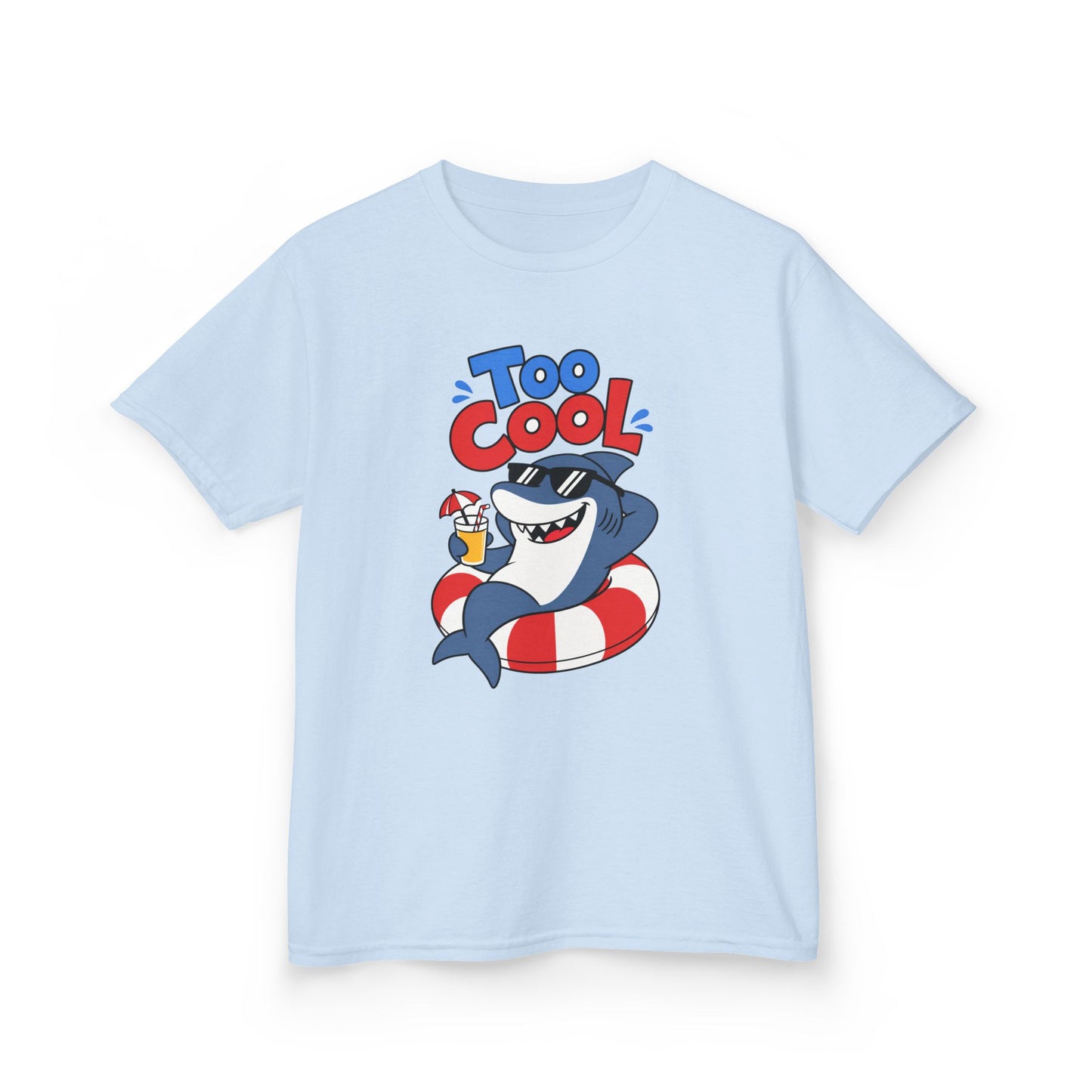 Kids Tee — 'Too Cool' Shark Summer Graphic