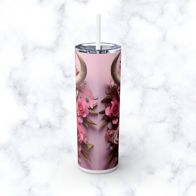 Skinny Tumbler with Straw, 20oz Zodiac Taurus