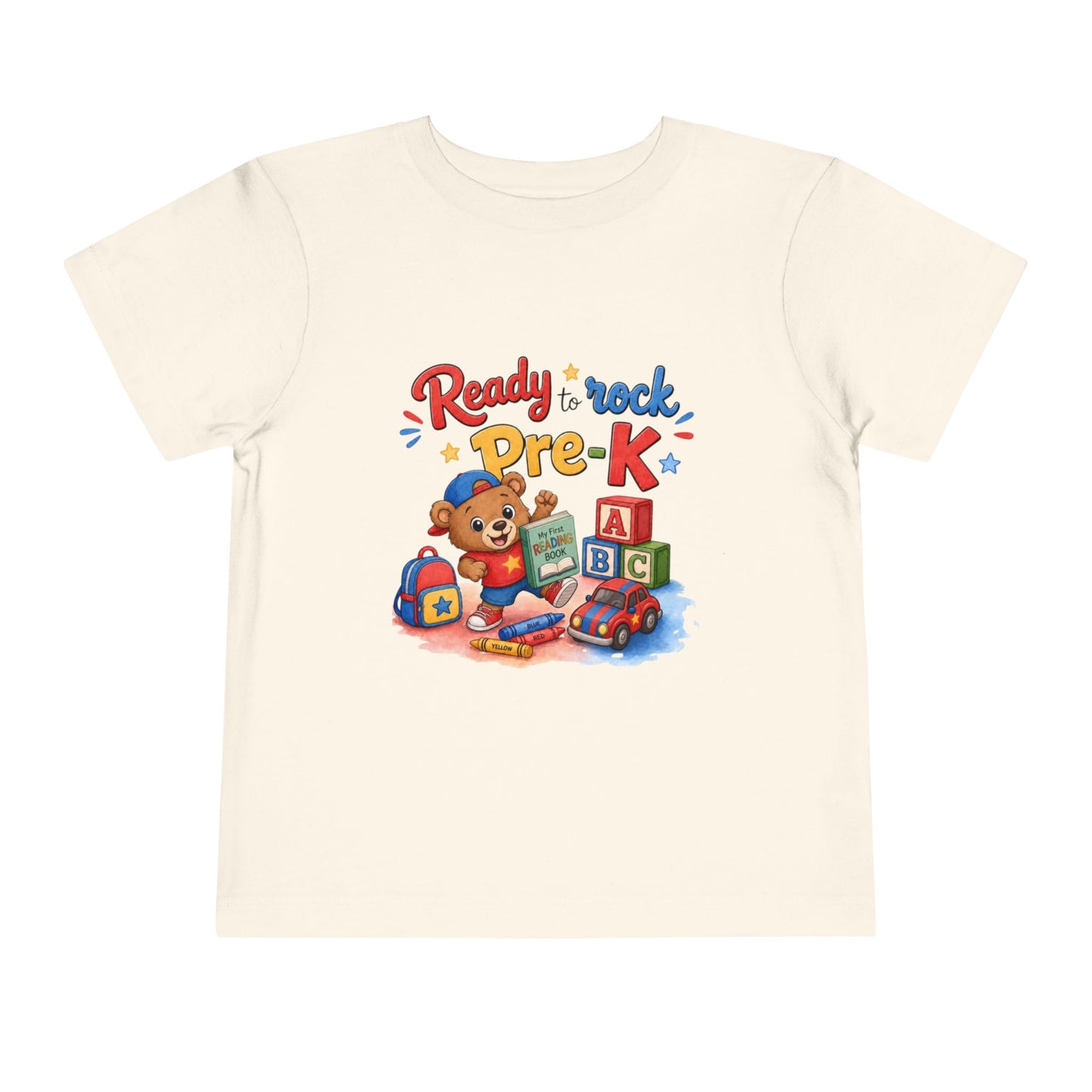 Ready to Rock Pre-K Toddler Tee — Back to School Bear Shirt