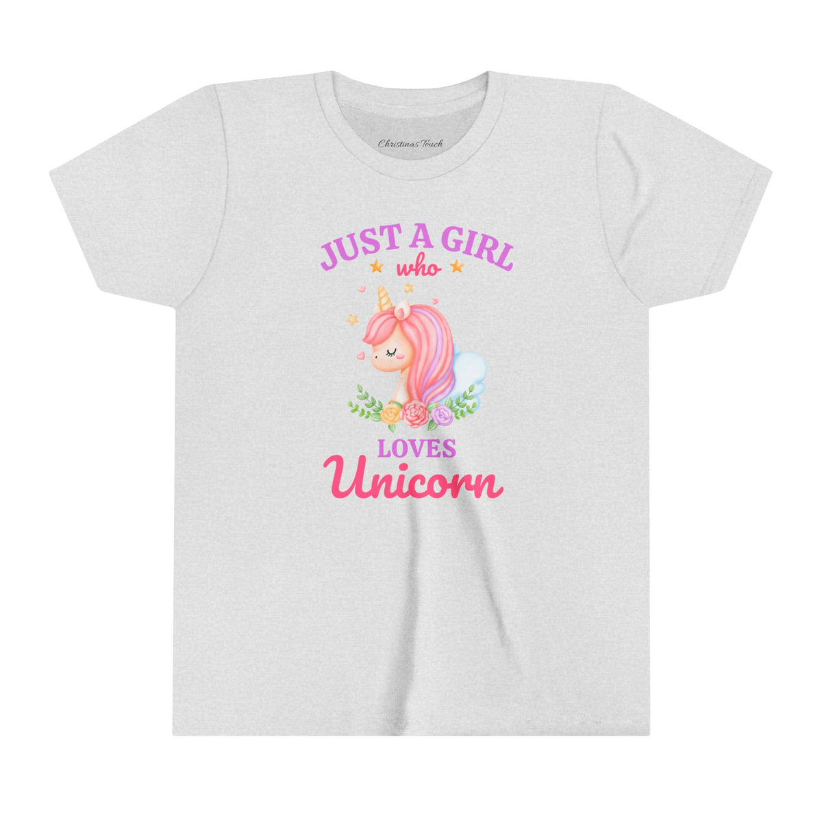 "Just a girl who loves unicorns" kids Tshirt