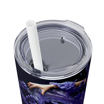 Skinny Tumbler with Straw, 20oz Zodiac Aquarius