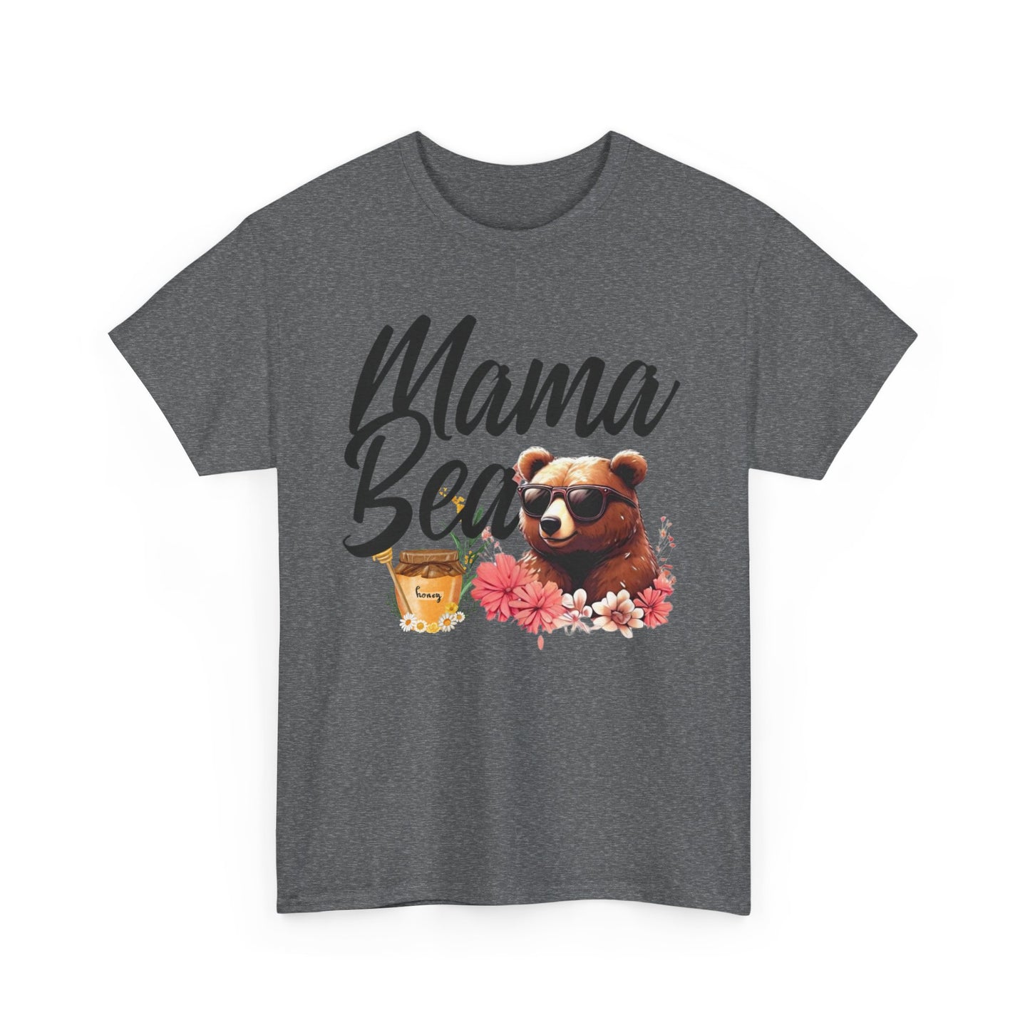 Mama Bear Unisex Heavy Cotton Tee, Cute Animal Shirt, Mother's Day Gift, Casual Everyday Wear, Gift for Mom, Birthday Present