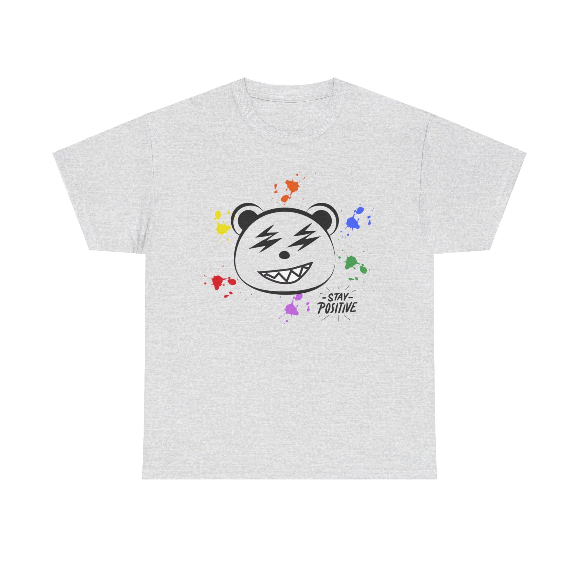 Custom Cotton Tee with Cool Bear/stay positive