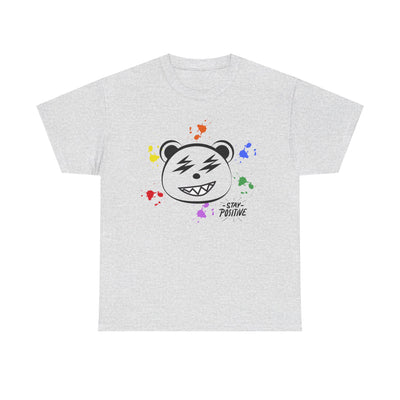 Custom Cotton Tee with Cool Bear/stay positive