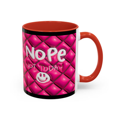 Nope Not today Mug (pink/black accent)