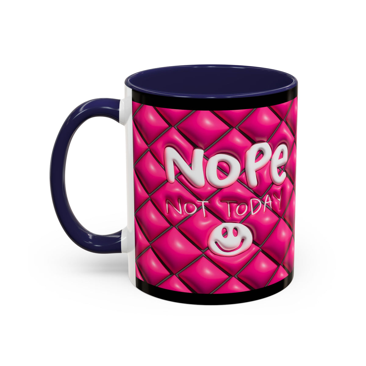 Nope Not today Mug (pink/black accent)