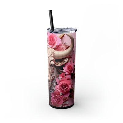 Skinny Tumbler with Straw, 20oz Zodiac Taurus