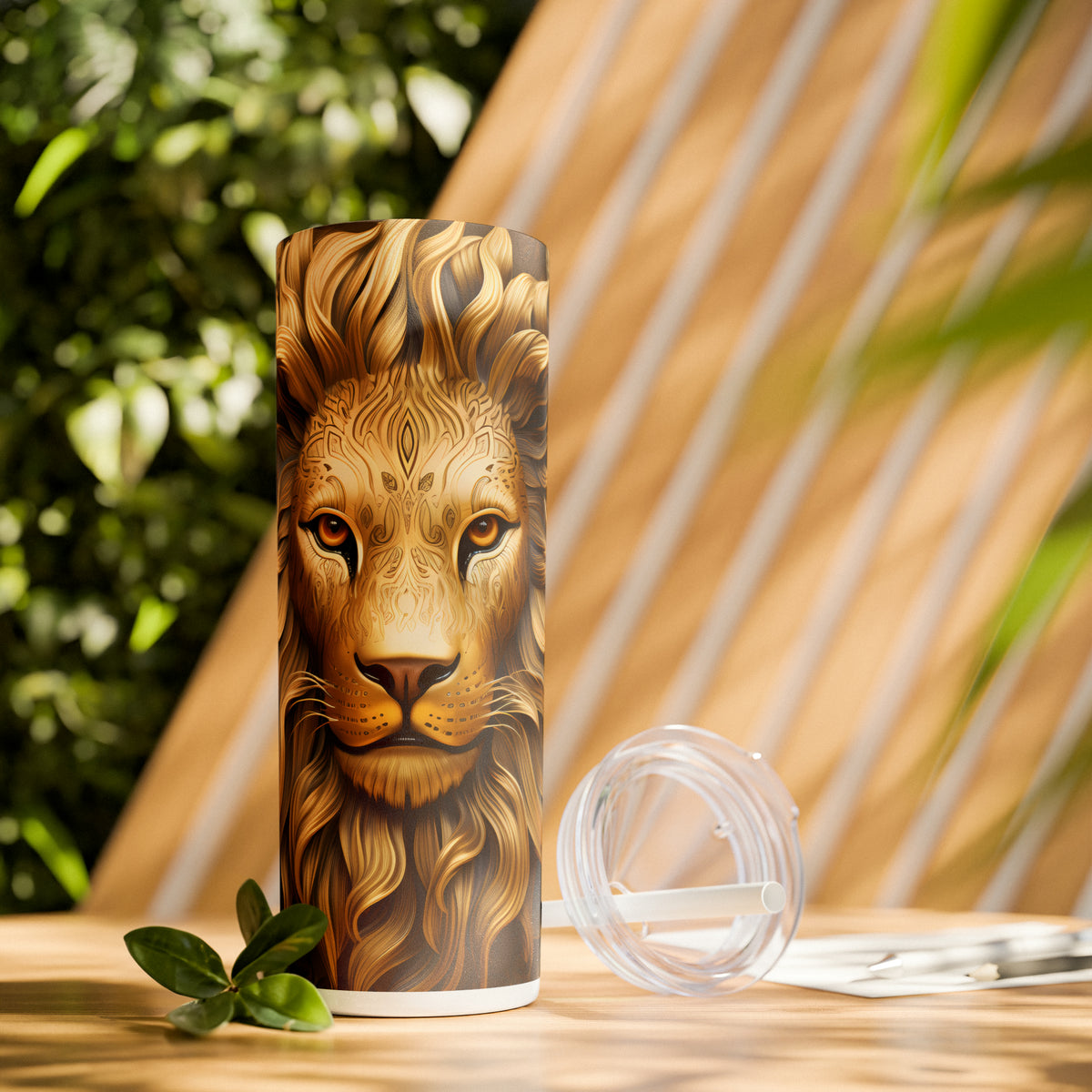 Skinny Tumbler with Straw, 20oz Zodiac Leo