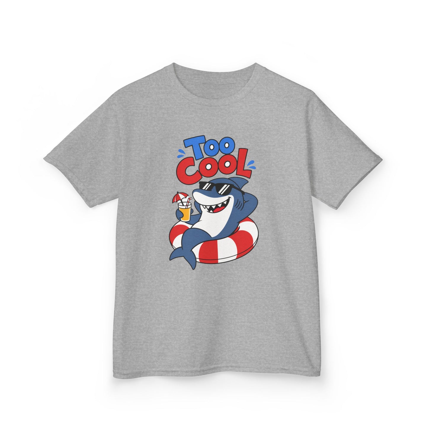 Kids Tee — 'Too Cool' Shark Summer Graphic