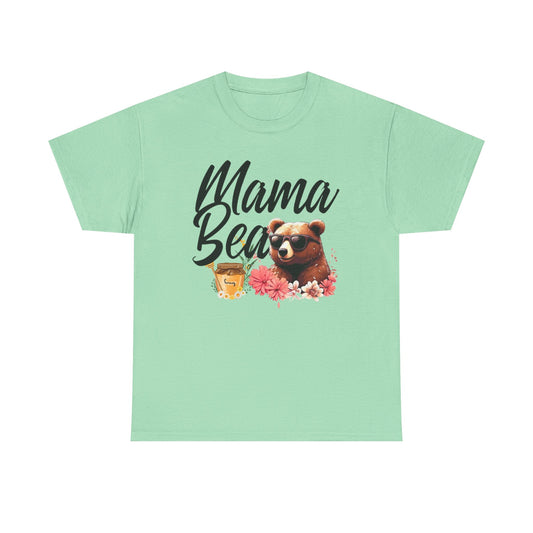 Mama Bear Unisex Heavy Cotton Tee, Cute Animal Shirt, Mother's Day Gift, Casual Everyday Wear, Gift for Mom, Birthday Present