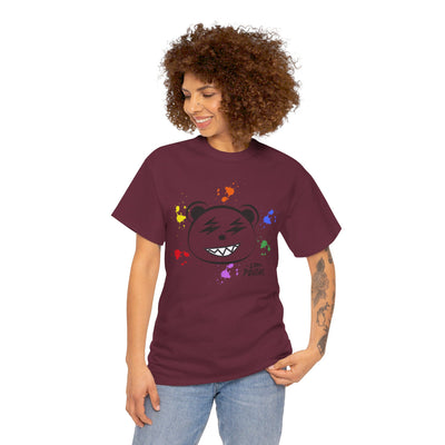 Custom Cotton Tee with Cool Bear/stay positive