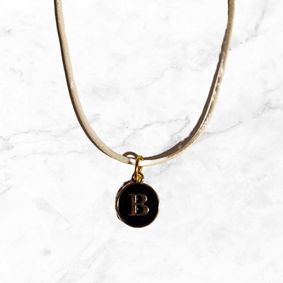 Small round initial letter necklace