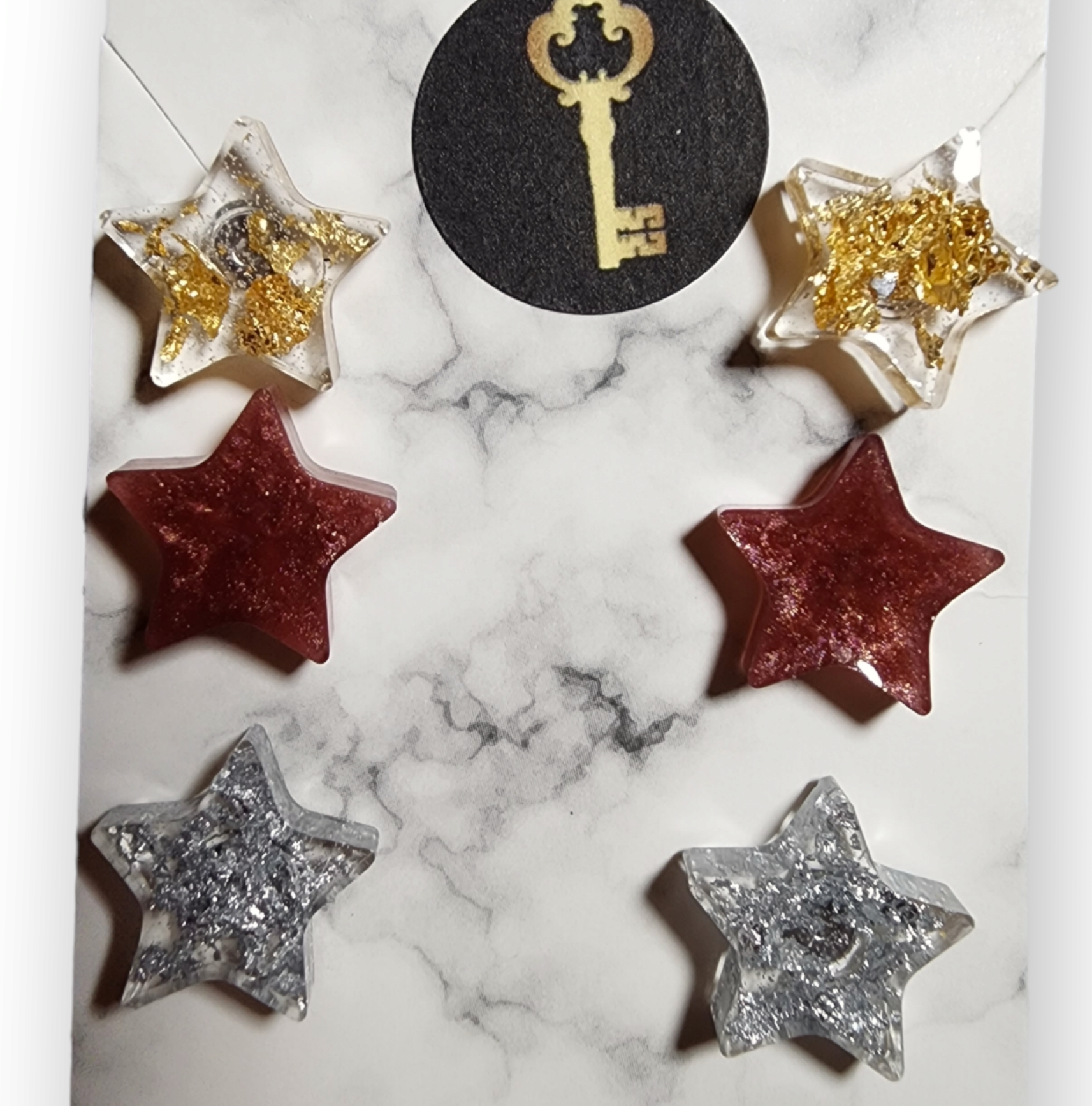 3 pack star earrings