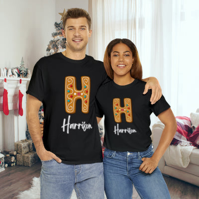 Gingerbread letter holiday tshirt