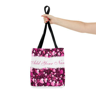 Tote Bag dark pink hearts