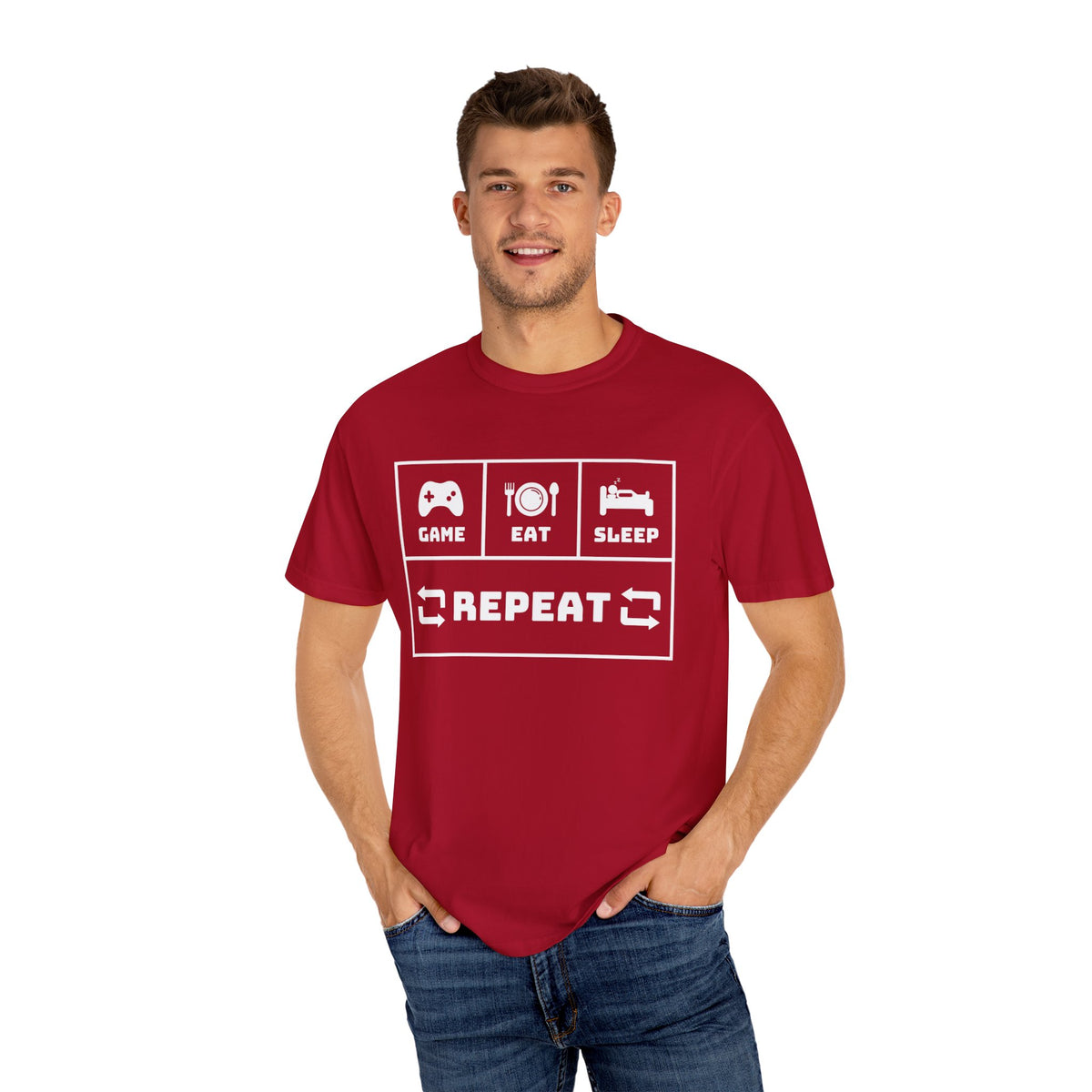 Gamer T -Shirt (Game,eat, sleep, repeat)