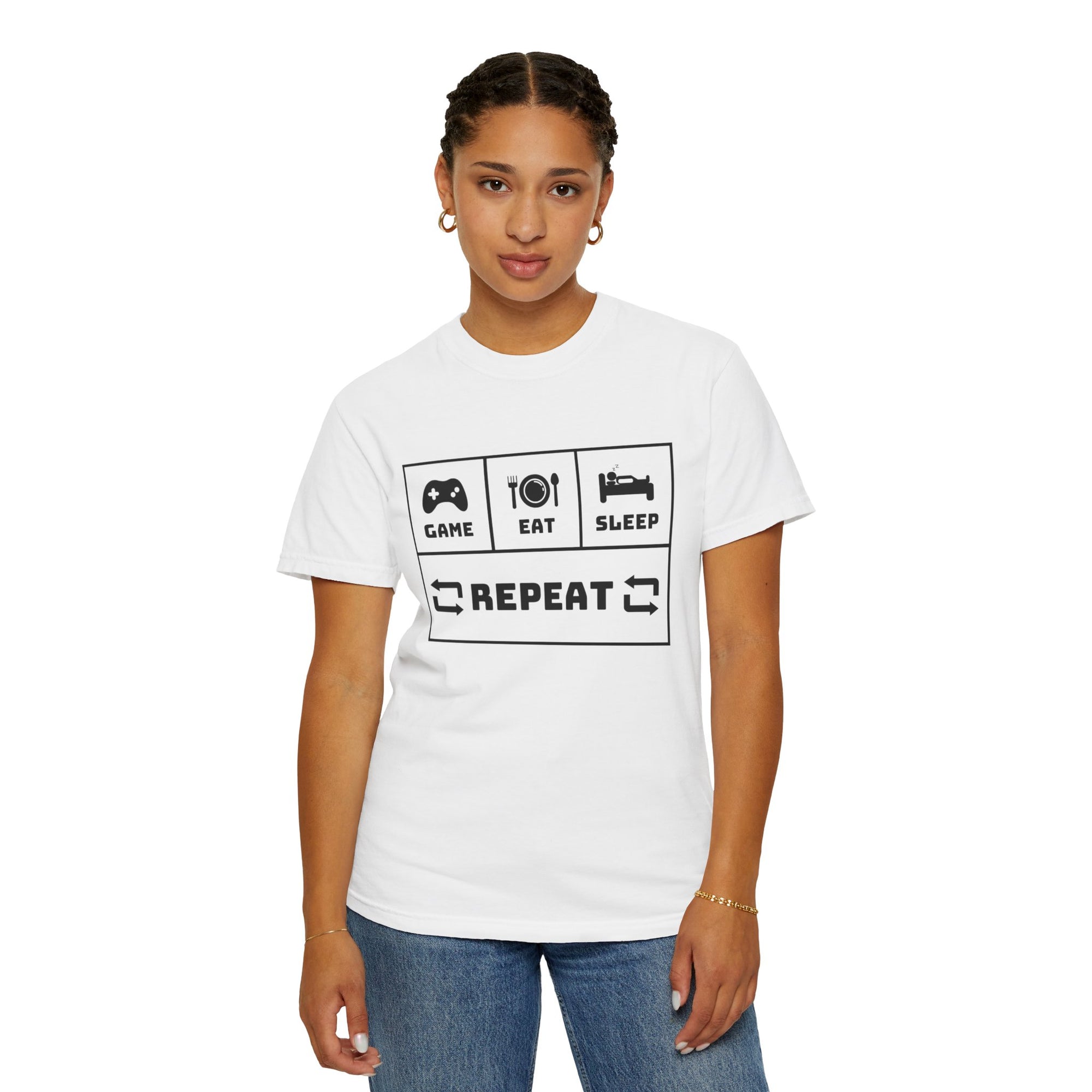 Gamer T -Shirt (Game,eat, sleep, repeat)