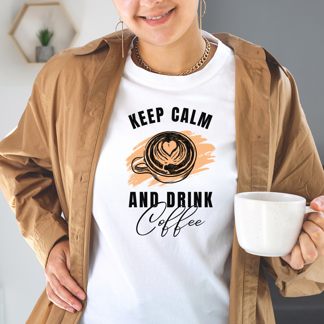 Tshirt keep calm drink coffee