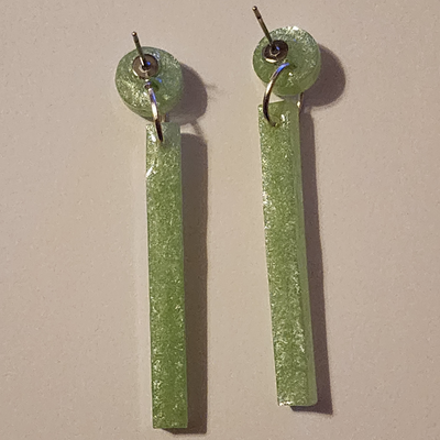 Light Green long Dangle Earrings