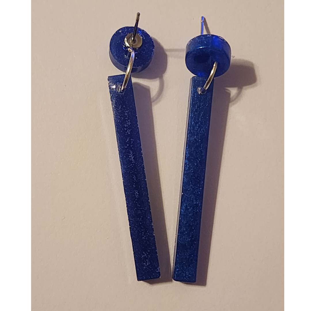 Long Blue dangle Earrings