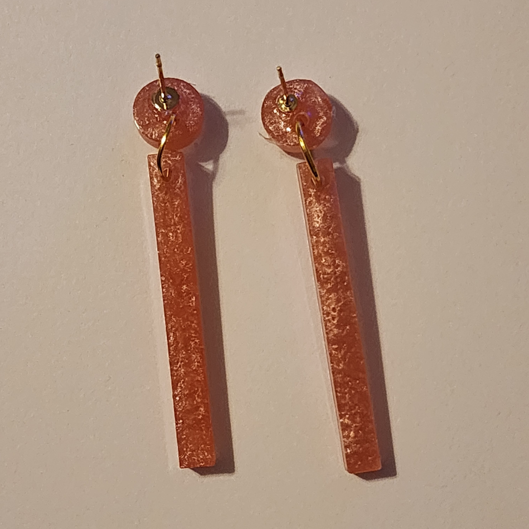 Long orange dangle Earrings