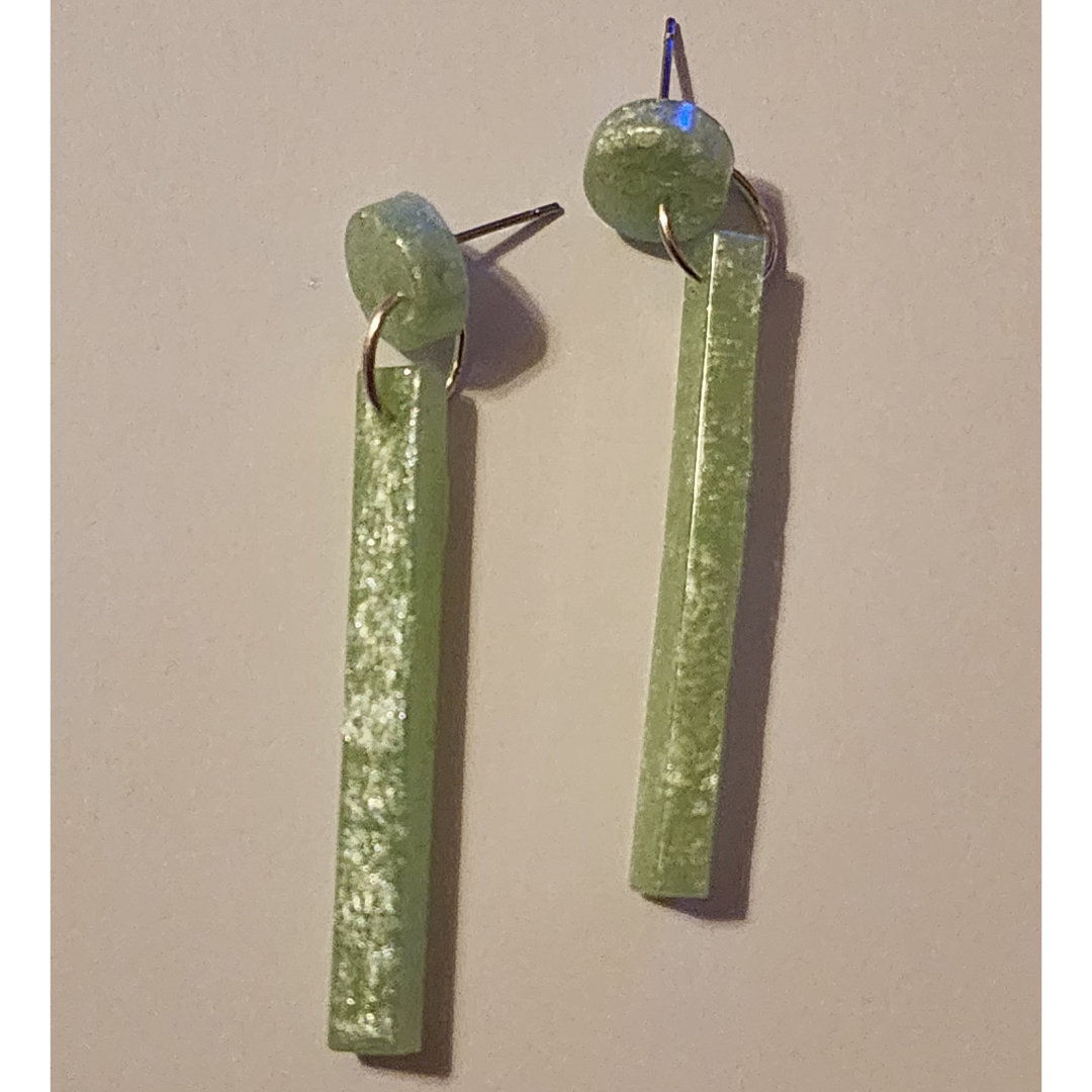 Light Green long Dangle Earrings