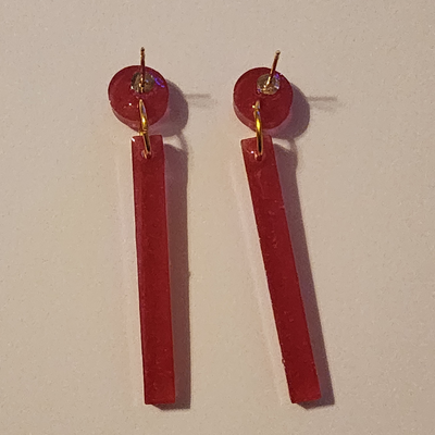 Magenta Pink long dangle Earrings