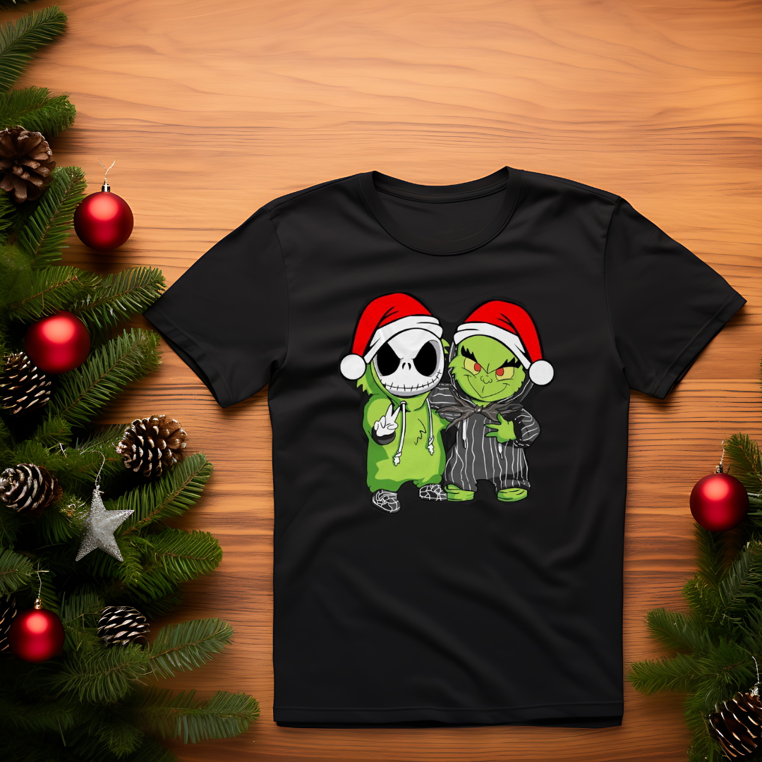 Young Grinch & Jack skeleton shirt