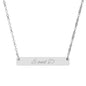 Engraved Horizontal Bar Necklace