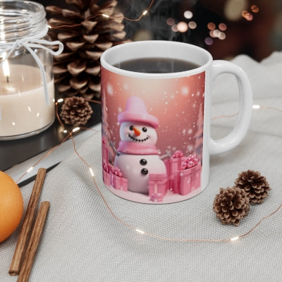 Pink Snowman Mug