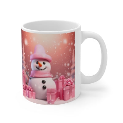 Pink Snowman Mug