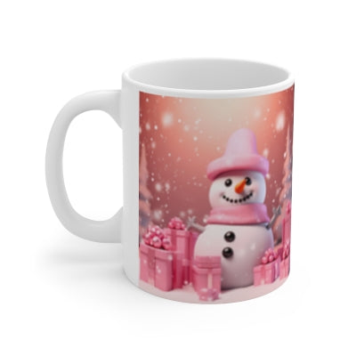 Pink Snowman Mug