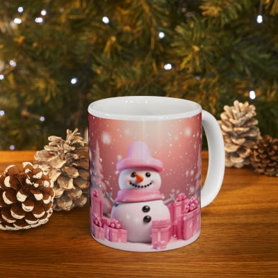 Pink Snowman Mug