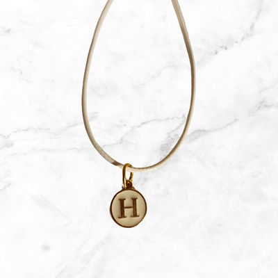 Small round initial letter necklace