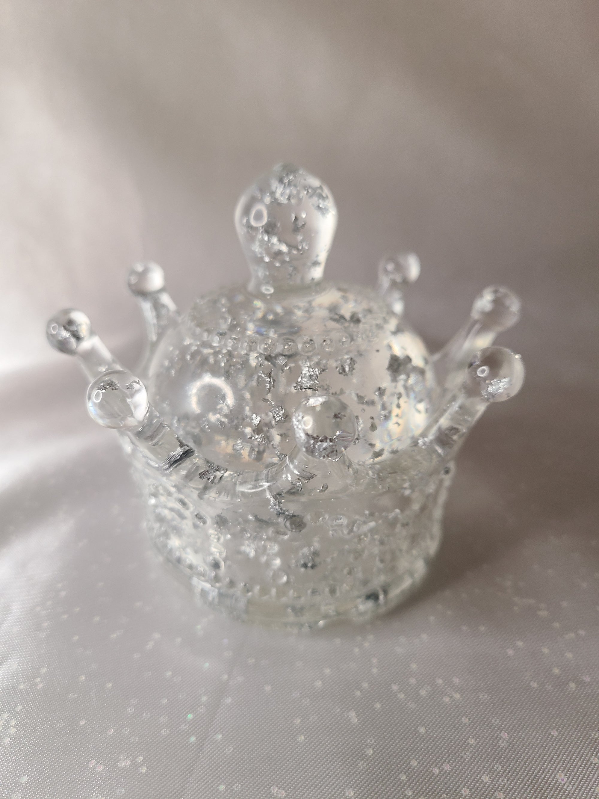 Clear and silver crown