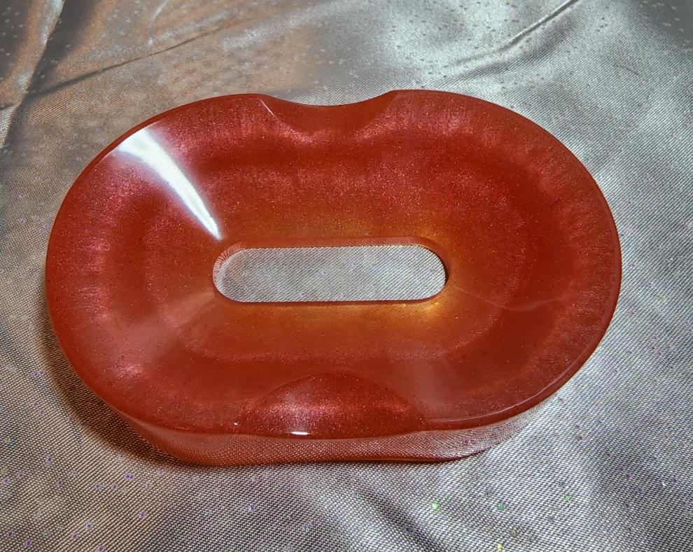 Red soap dish