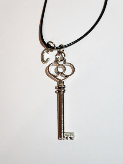 Heart shaped key necklace with letter