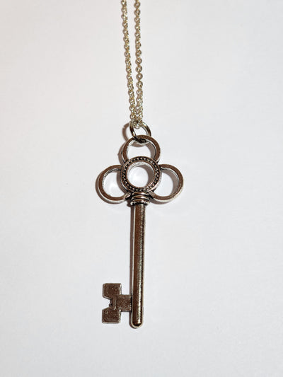 Gold club key necklace with letter