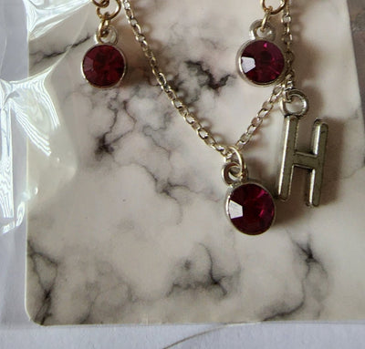 Birthstone necklace and earring set