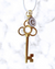 Gold club key necklace with letter