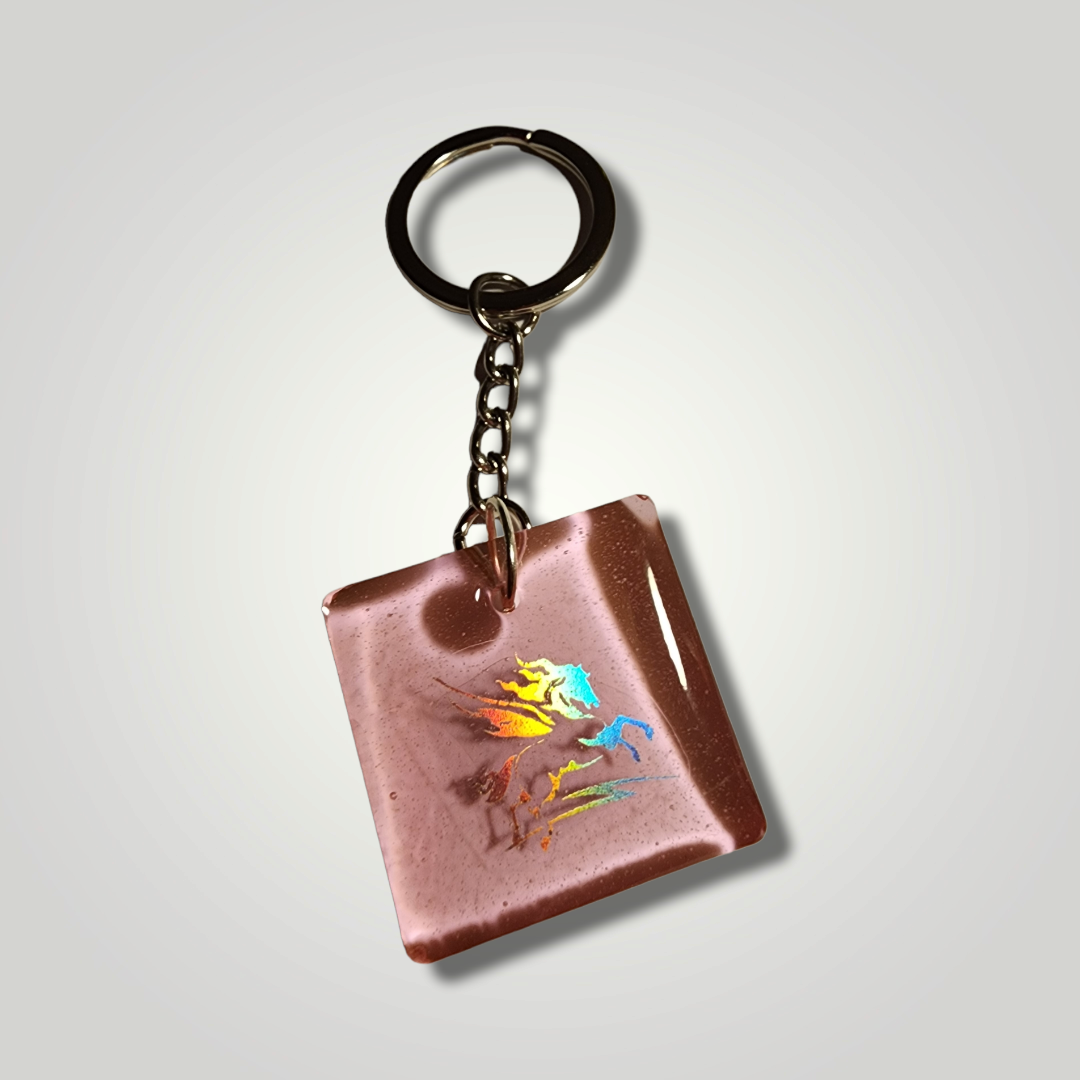 Shiny flying horse keychain