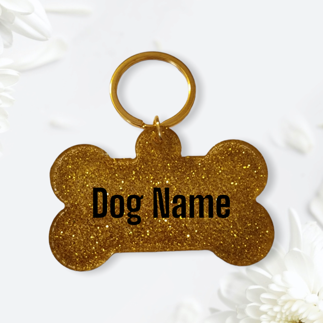 Small bone dog tag(Gold)