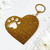 Gold cat/dog heart keychain